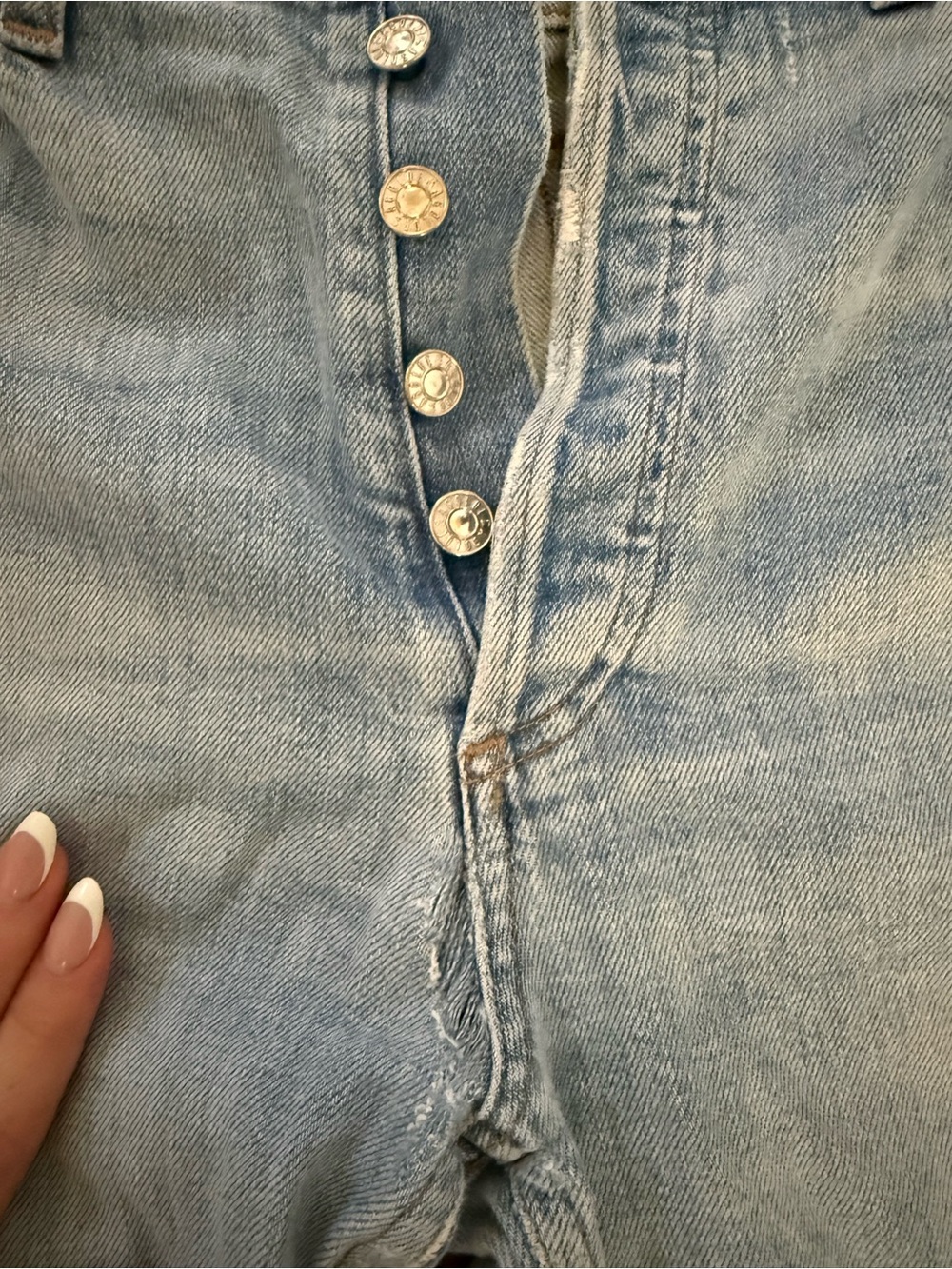 Agolde Light Blue High-Rise Button-Fly Jeans - Picture 4 of 6